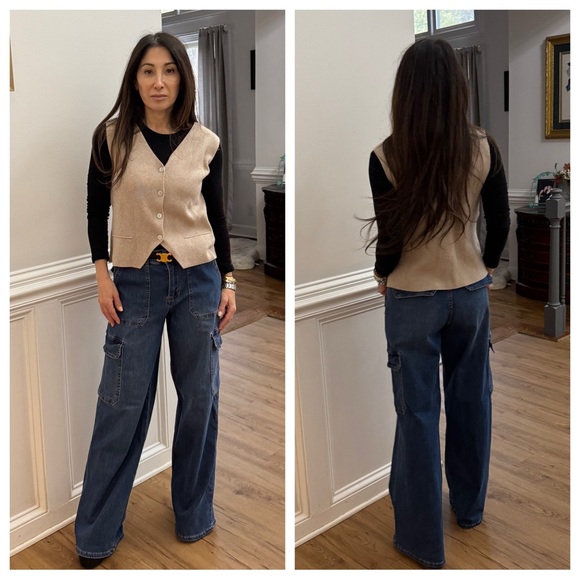 MADE IN ITALY CHIC KNIT BUTTON DOWN VEST - Picture 3 of 3